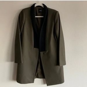 Theory Deeah Bria Olive Wool and Cashmere Coat XS